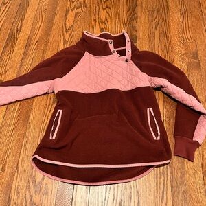 Abercrombie & Fitch Pink and Burgundy Fleece Jacket